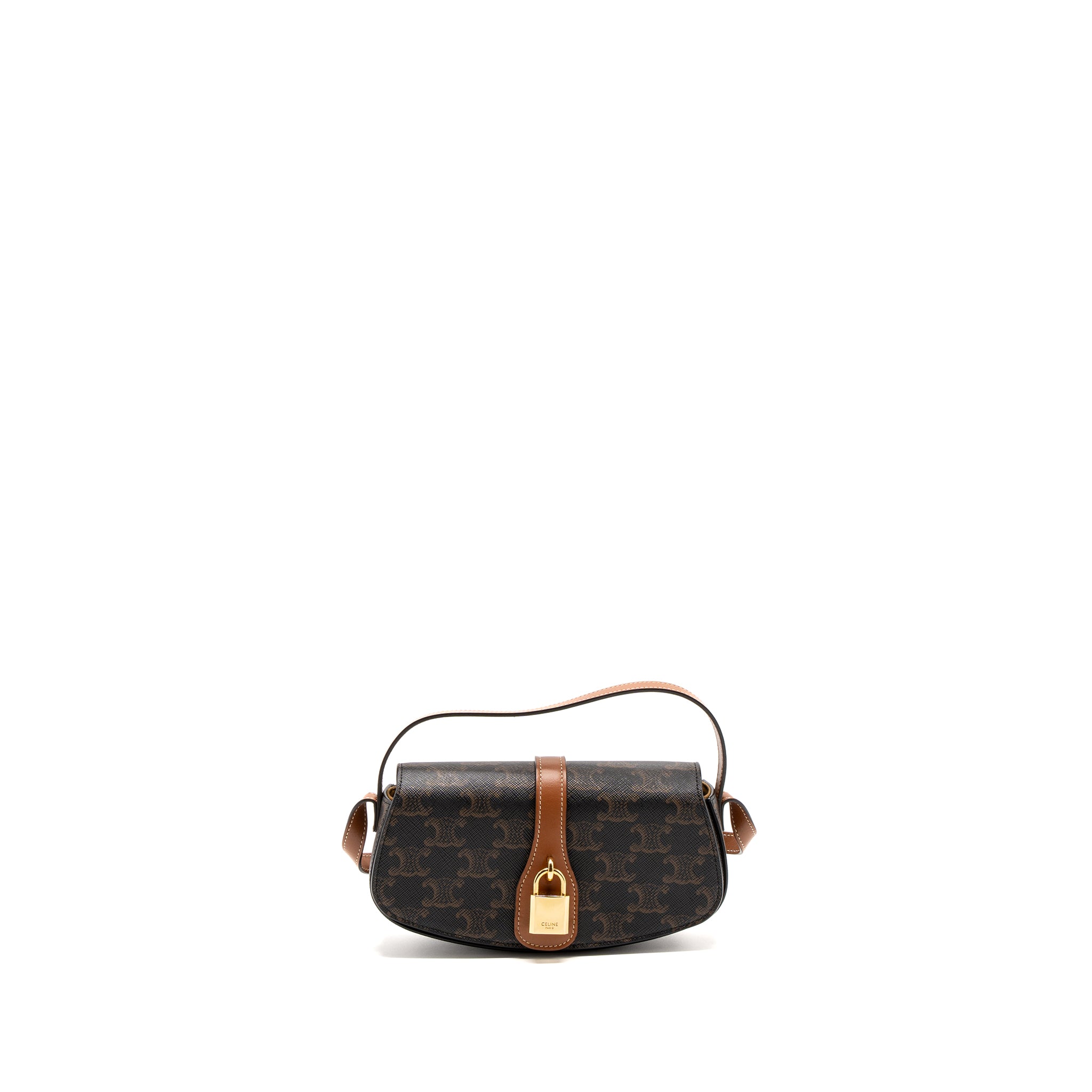 celine-clutch-on-strap-tabou-calfskin-triomphe-canvas-tan-ghw