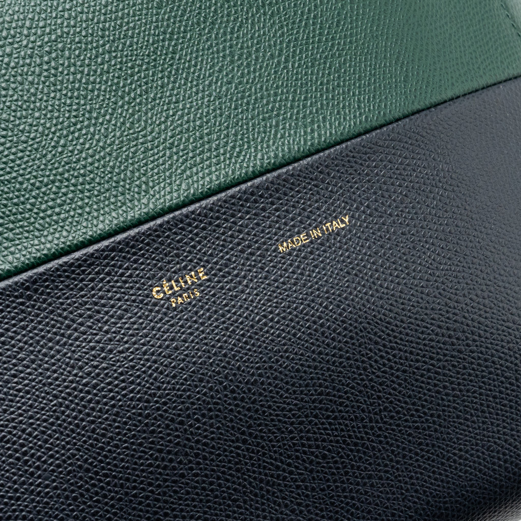 celine-vertical-cabas-calfskin-green-navy-ghw