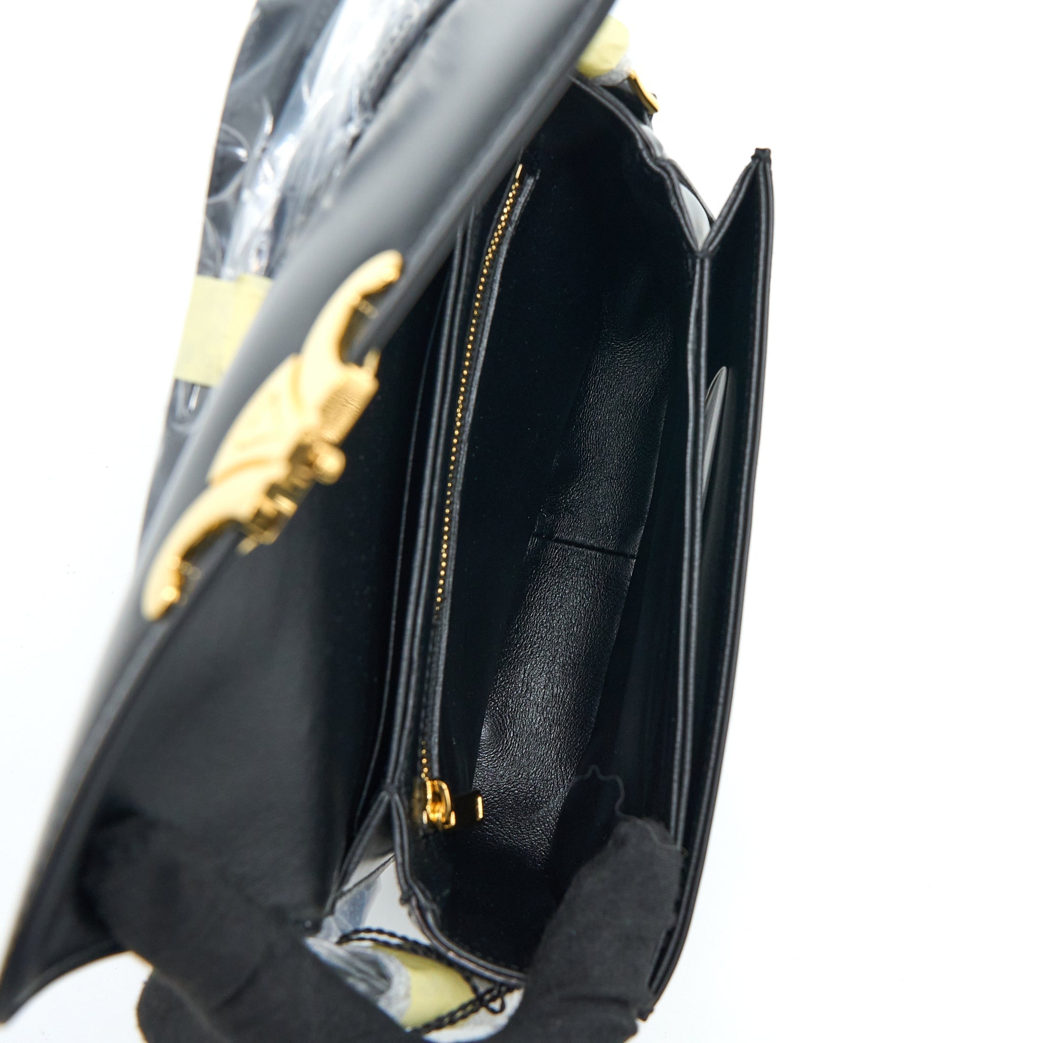 celine-teen-triomphe-shoulder-bag-calfskin-black-ghw