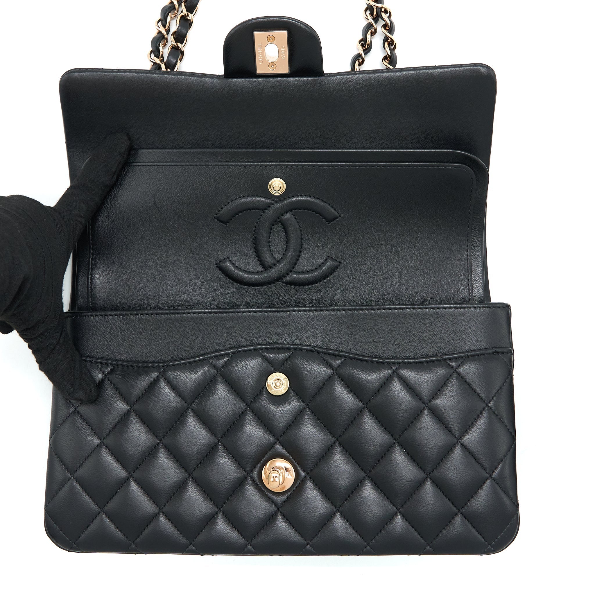 chanel-small-classic-flap-bag-lambskin-pink-lghw-microchip