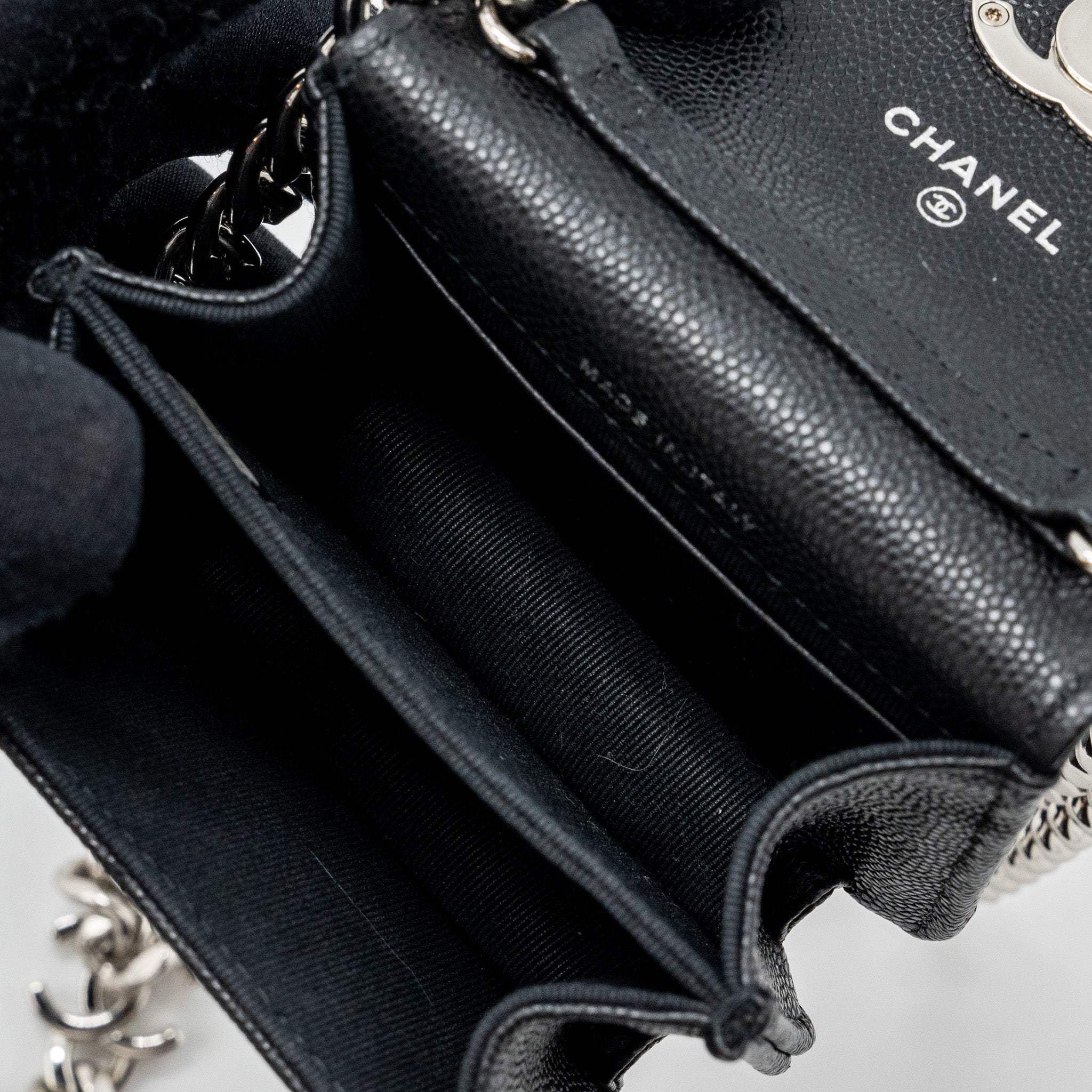 chanel-mini-flap-bag-with-coco-enamel-chain-caviar-black-shw