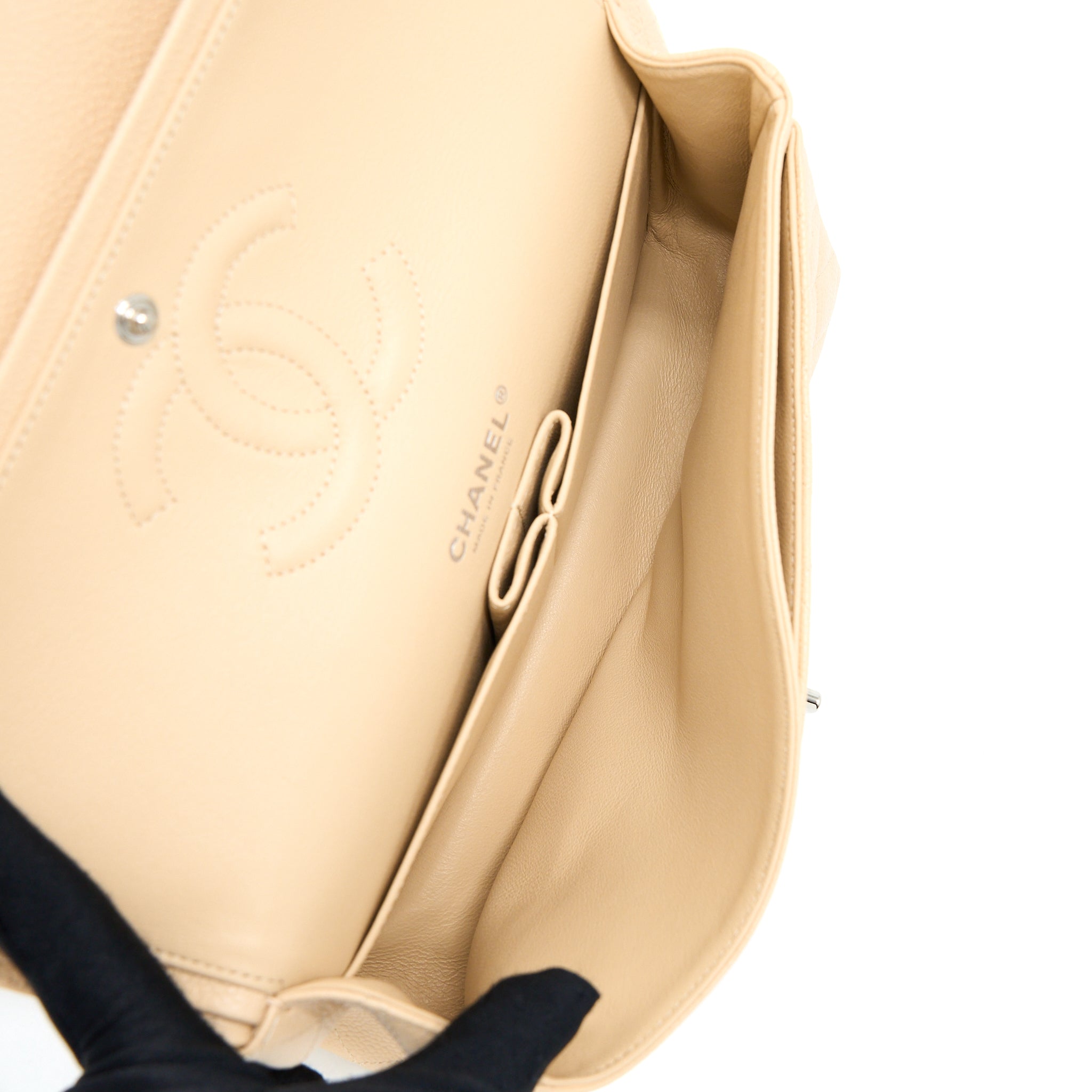 chanel-classic-double-flap-bag-caviar-light-beige-shw