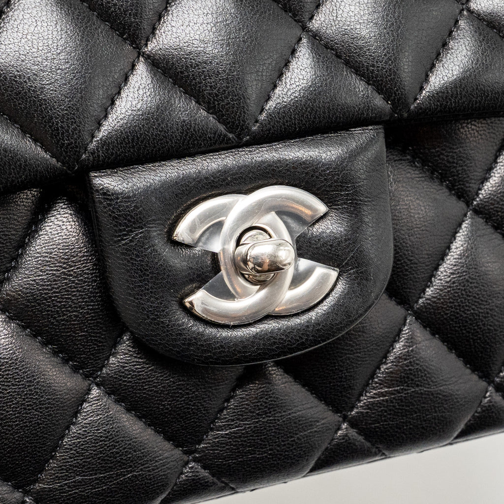 chanel-small-classic-double-flap-bag-lambskin-black-shw-2