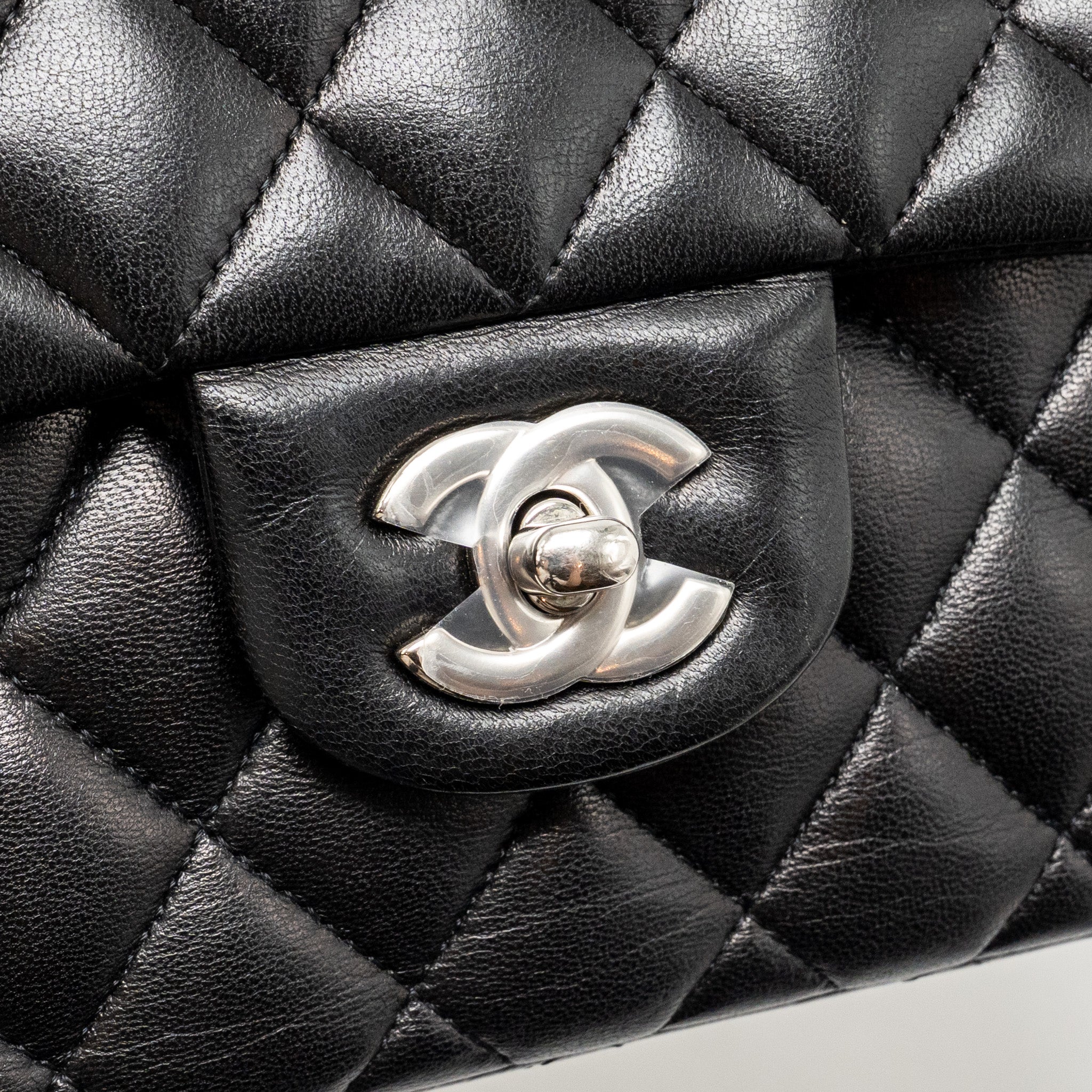 chanel-small-classic-double-flap-bag-lambskin-black-shw-2