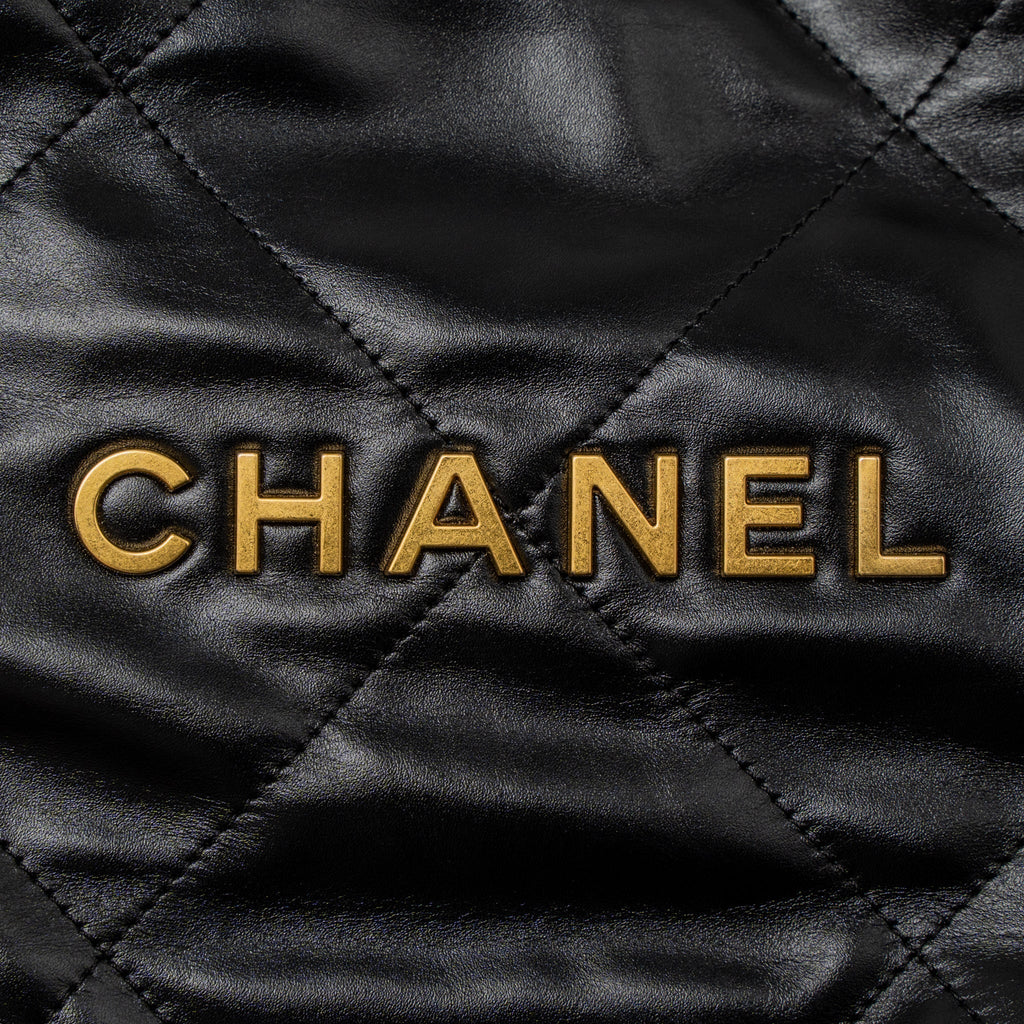 chanel-small-22-bag-gold-letter-shiny-calfskin-black-brushed-ghw-microchip