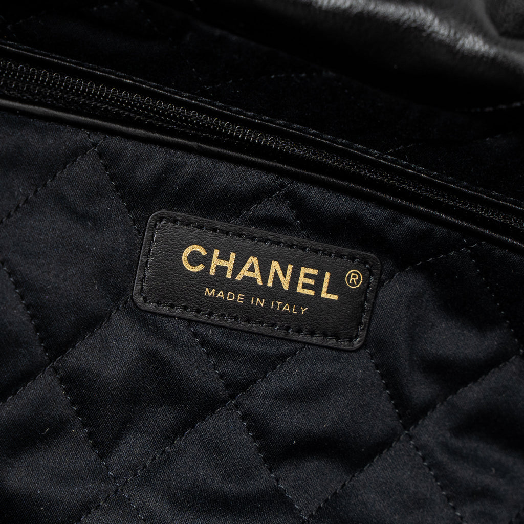 chanel-small-22-bag-gold-letter-shiny-calfskin-black-brushed-ghw-microchip