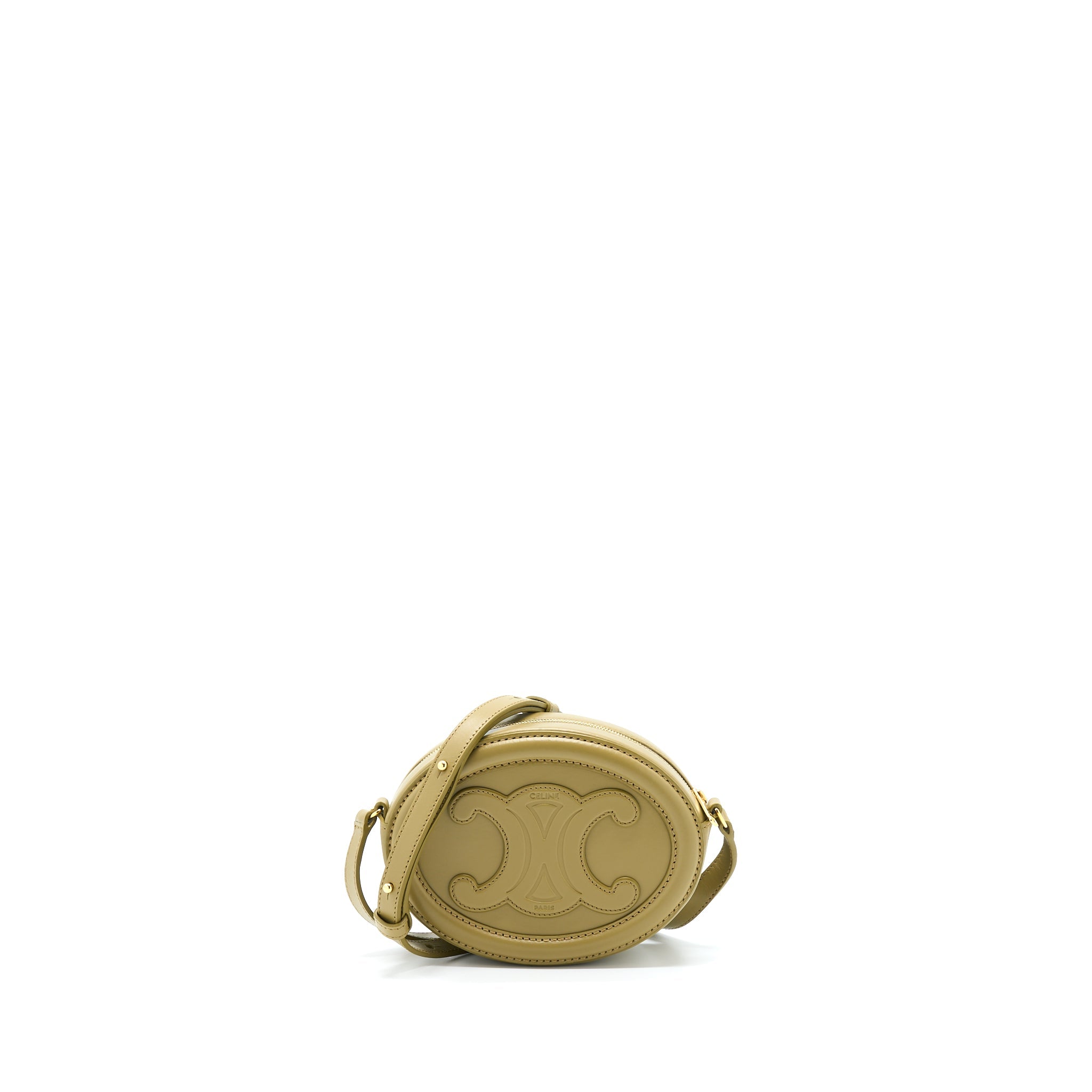 celine-crossbody-oval-purse-calfskin-olive-ghw