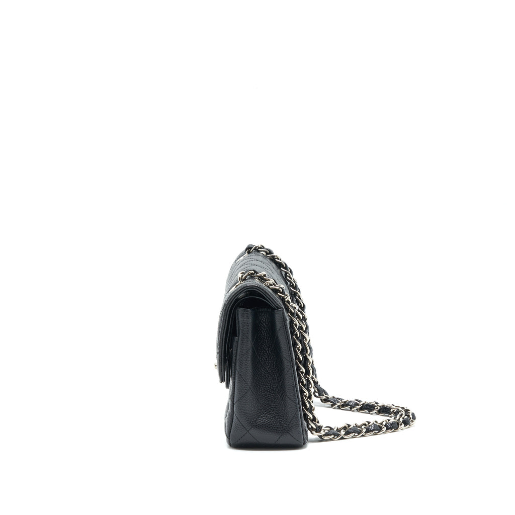 chanel-small-classic-double-flap-bag-black-caviar-shw