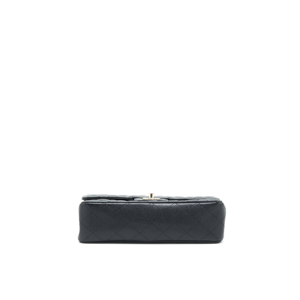chanel-small-classic-double-flap-bag-black-caviar-shw