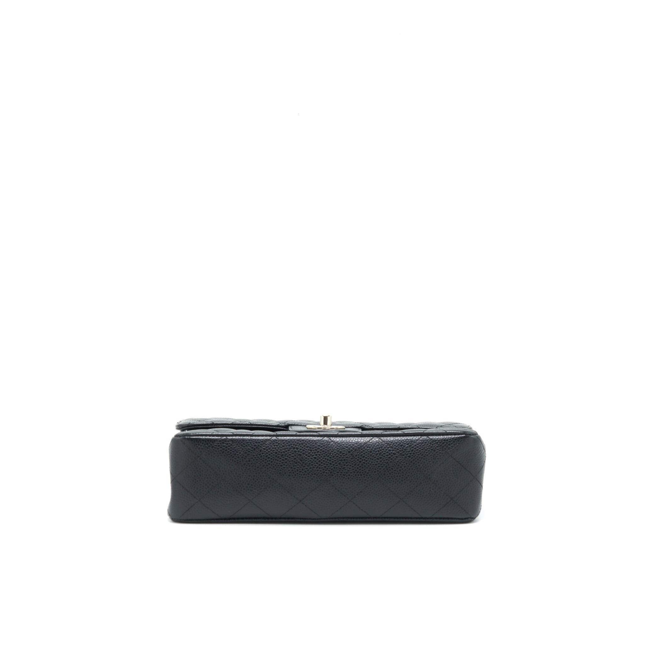 chanel-small-classic-double-flap-bag-black-caviar-shw