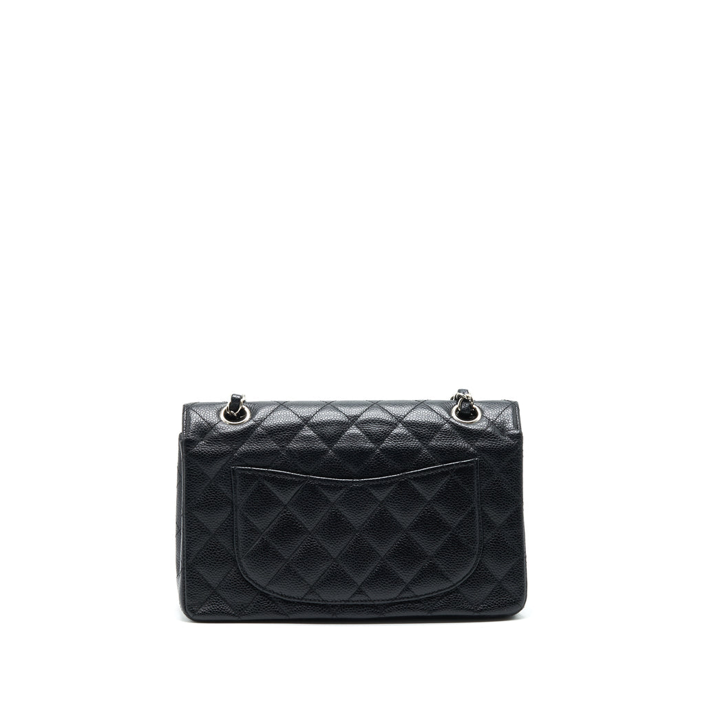 chanel-small-classic-double-flap-bag-black-caviar-shw