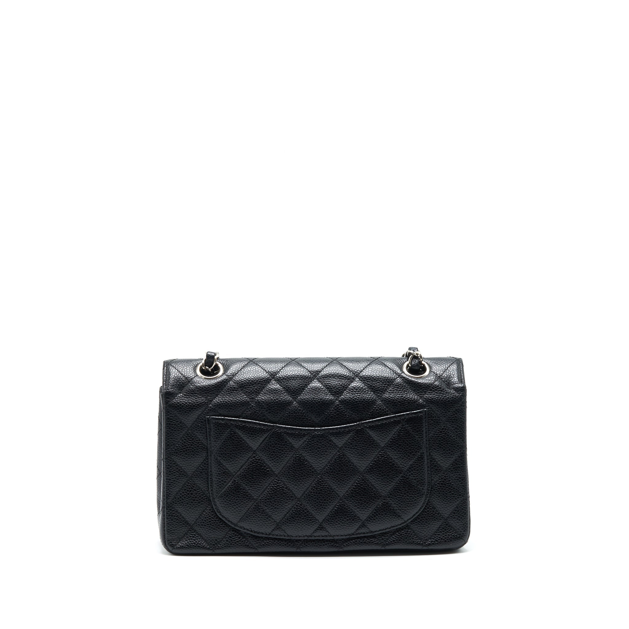 chanel-small-classic-double-flap-bag-black-caviar-shw