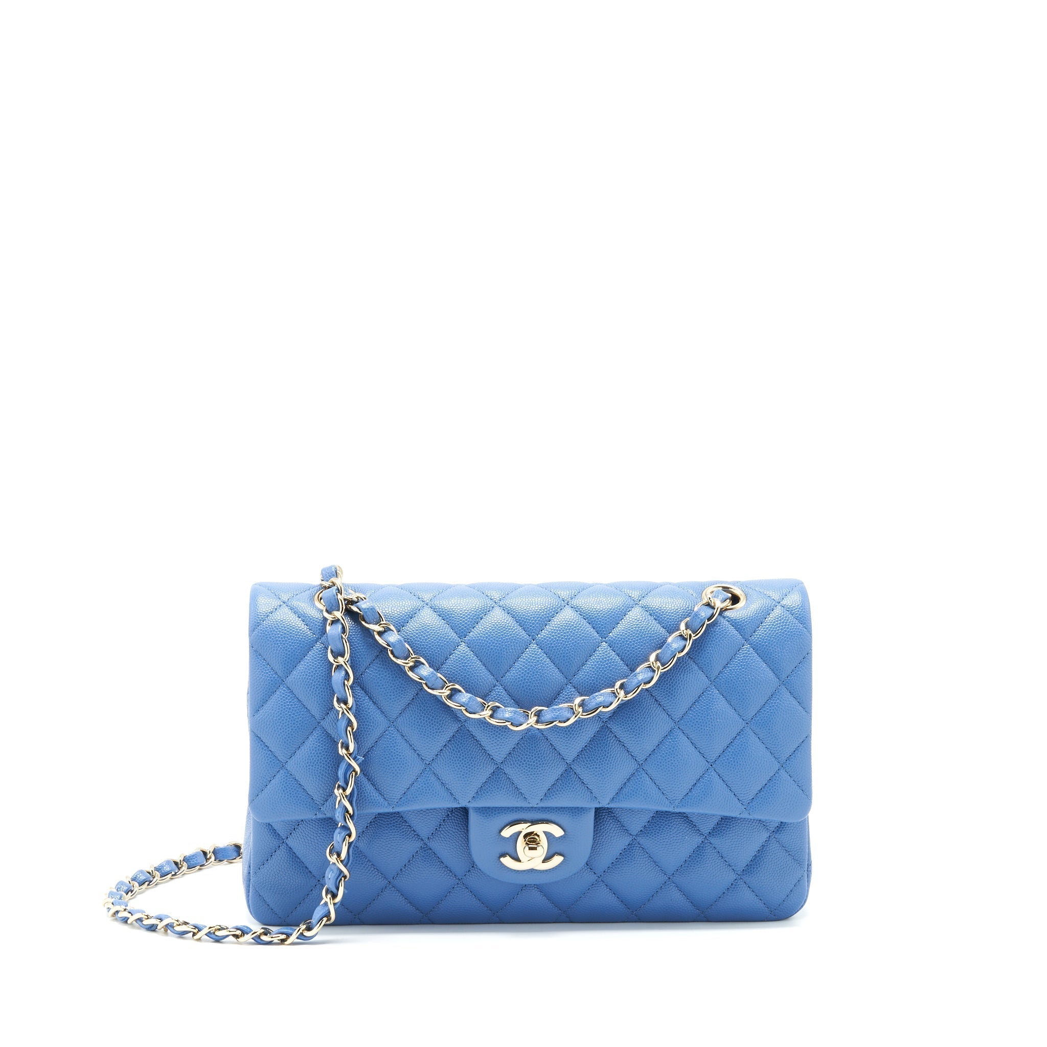 chanel-medium-classic-double-flap-25cm-blue-caviar-lghw