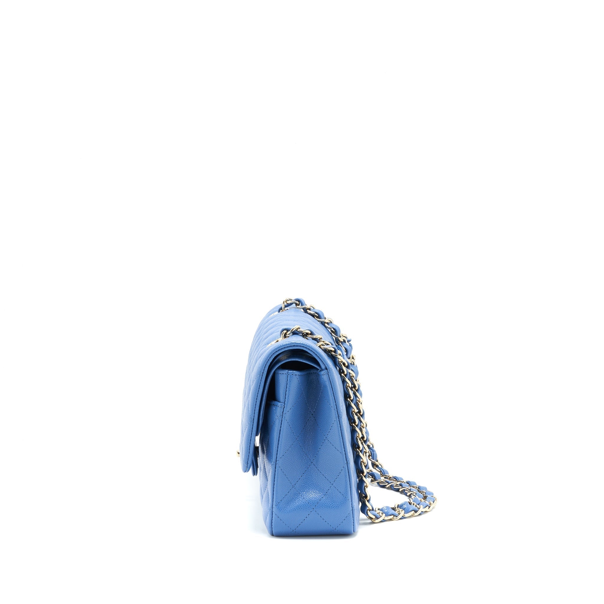 chanel-medium-classic-double-flap-25cm-blue-caviar-lghw