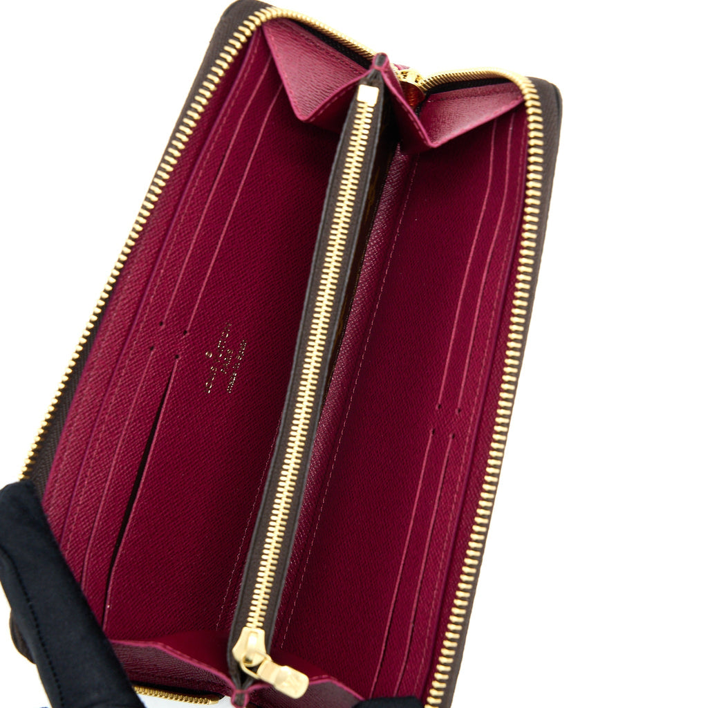 louis-vuitton-clemence-long-wallet-monogram-canvas-fuchsia-ghw