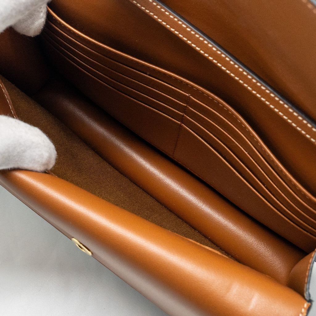 celine-wallet-on-strap-triomphe-canvas-smooth-lambskin-tan-ghw-3