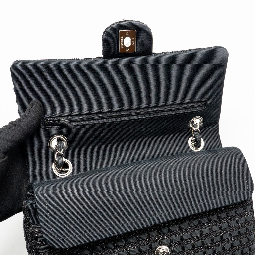 chanel-medium-classic-double-flap-bag-tweed-black-shw-copy