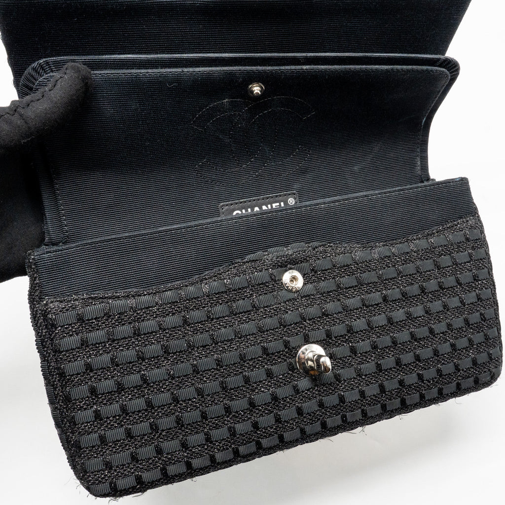 chanel-medium-classic-double-flap-bag-tweed-black-shw-copy