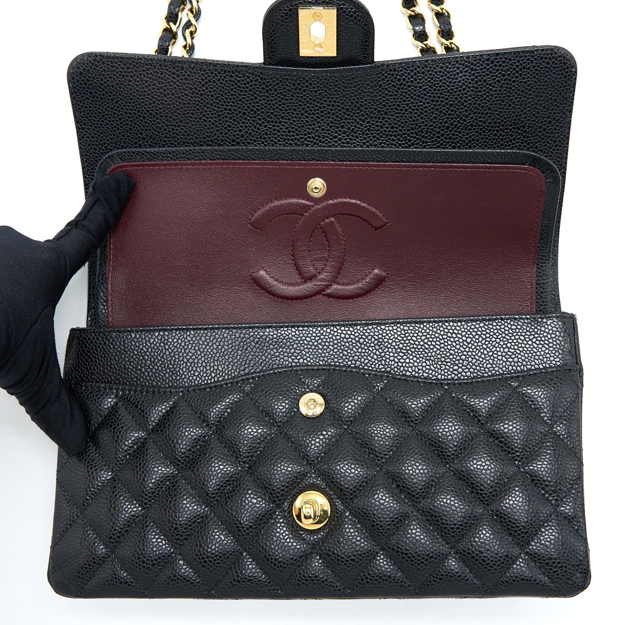 chanel-classic-double-flap-bag-caviar-black-ghw-microchip