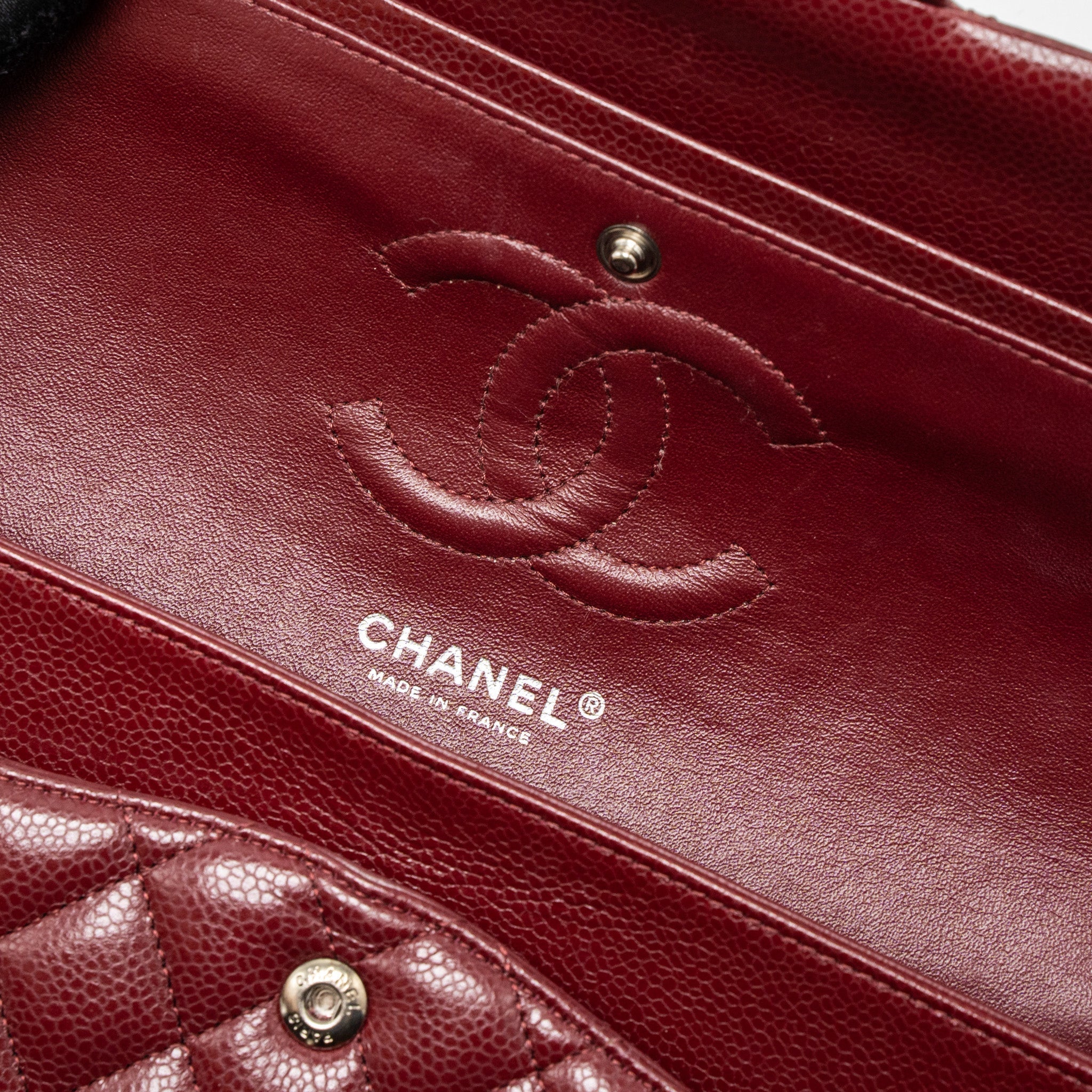 chanel-medium-classic-double-flap-bag-caviar-dark-red-shw
