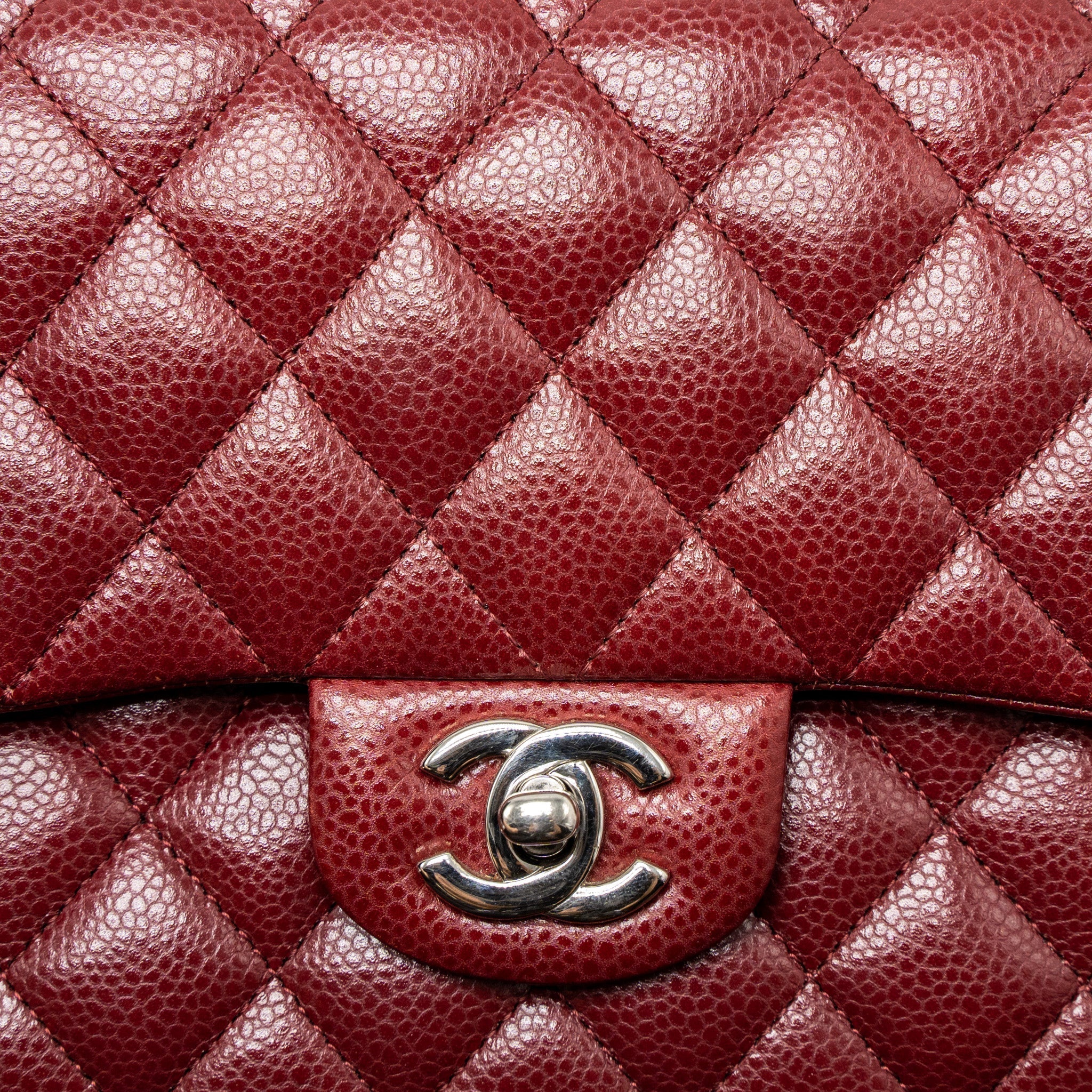 chanel-medium-classic-double-flap-bag-caviar-dark-red-shw