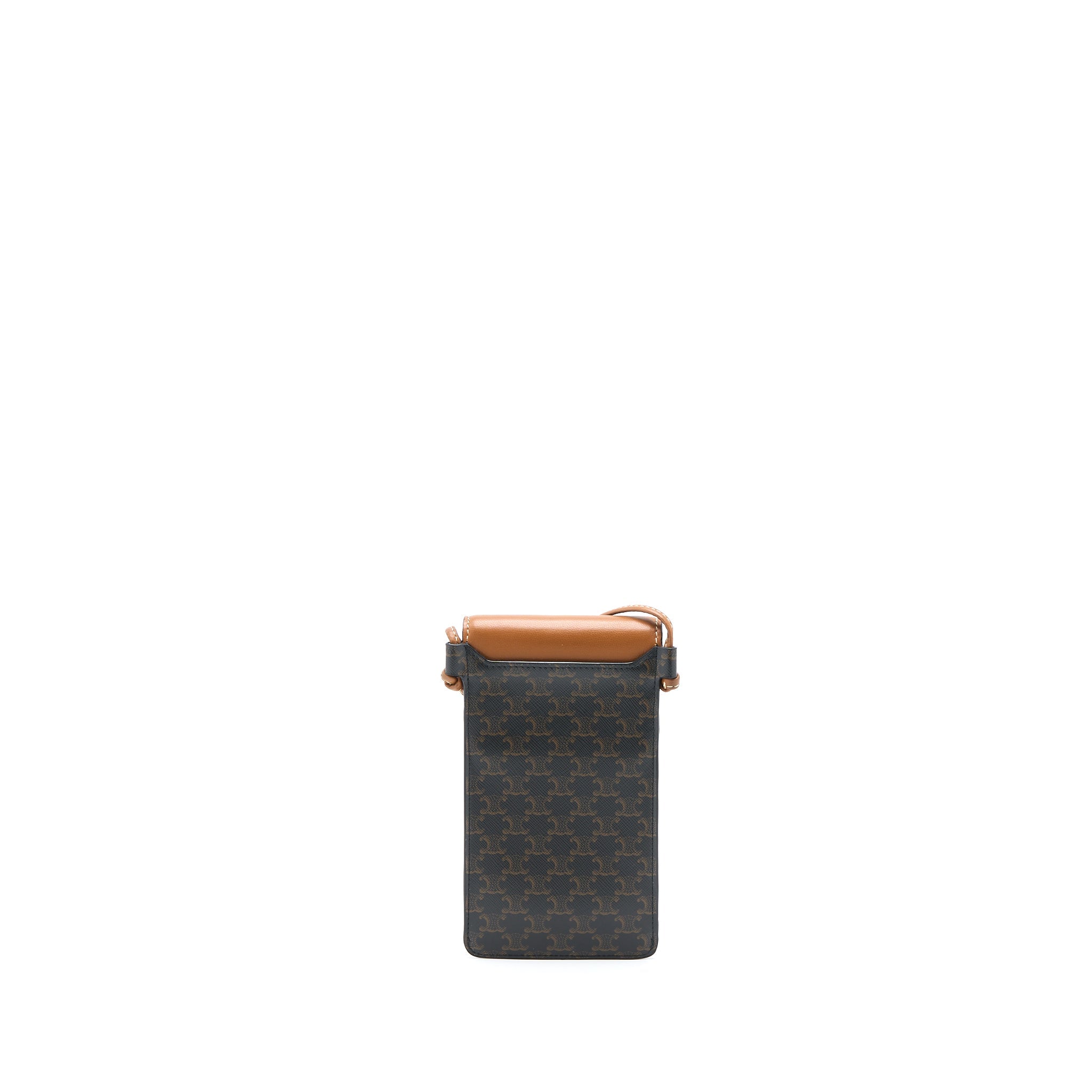 celine-crossbody-vertical-phone-case-in-triomphe-canvas-lambskin-tan