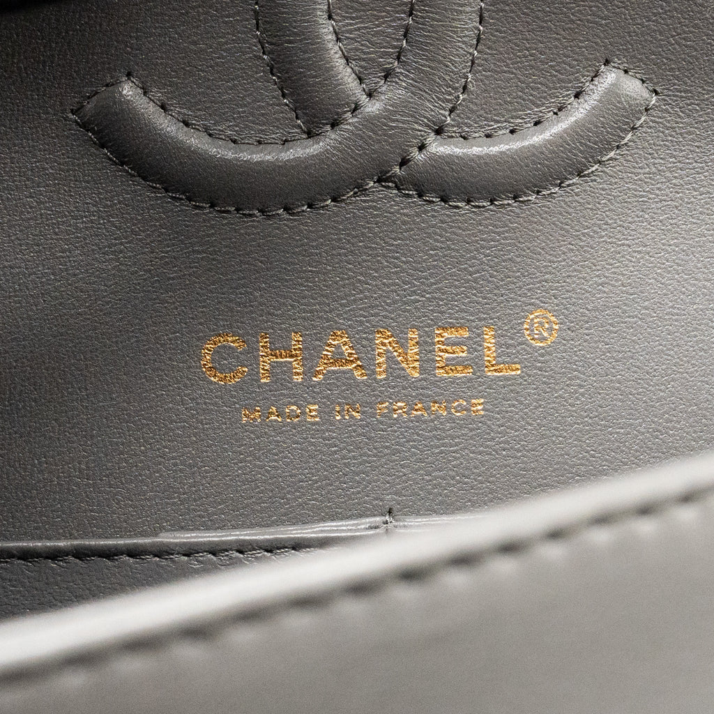 chanel-small-classic-double-flap-bag-lambskin-grey-lghw-microchip
