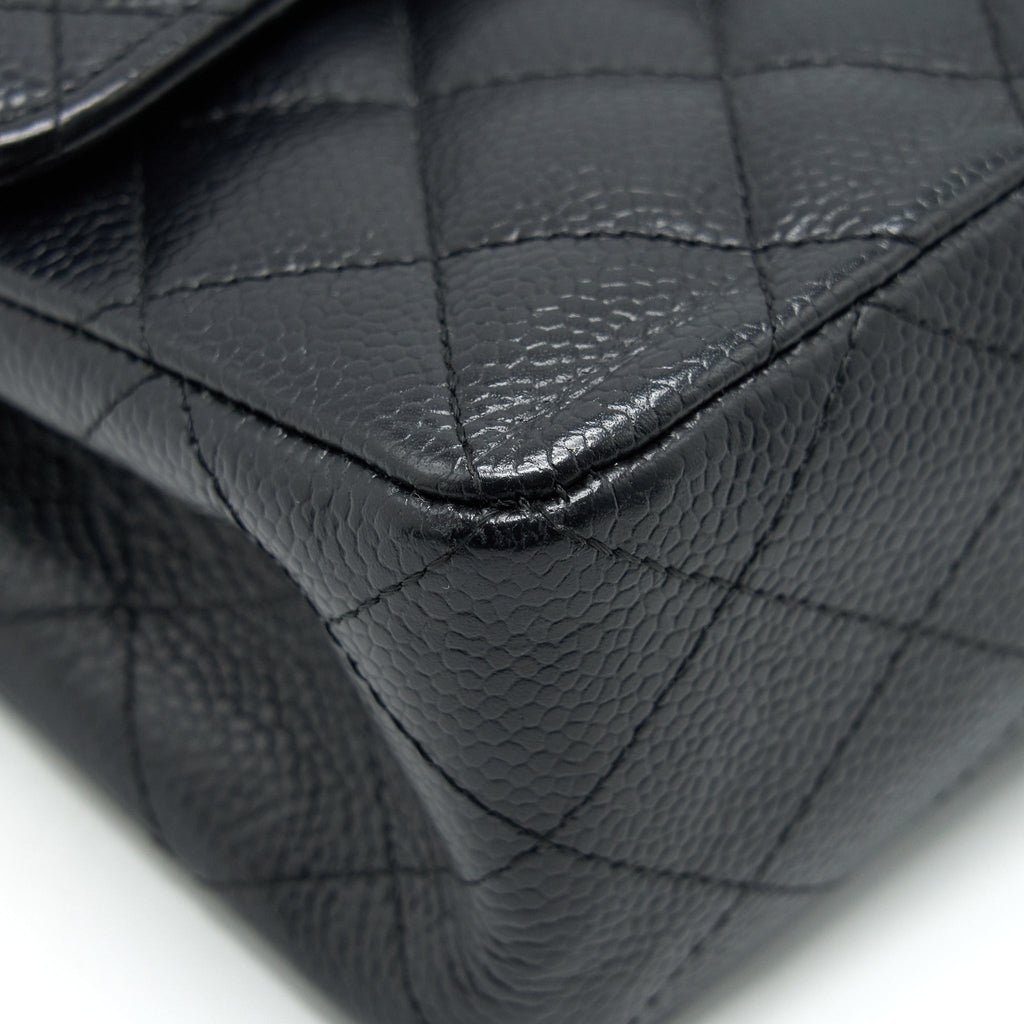 chanel-small-classic-double-flap-bag-black-caviar-shw