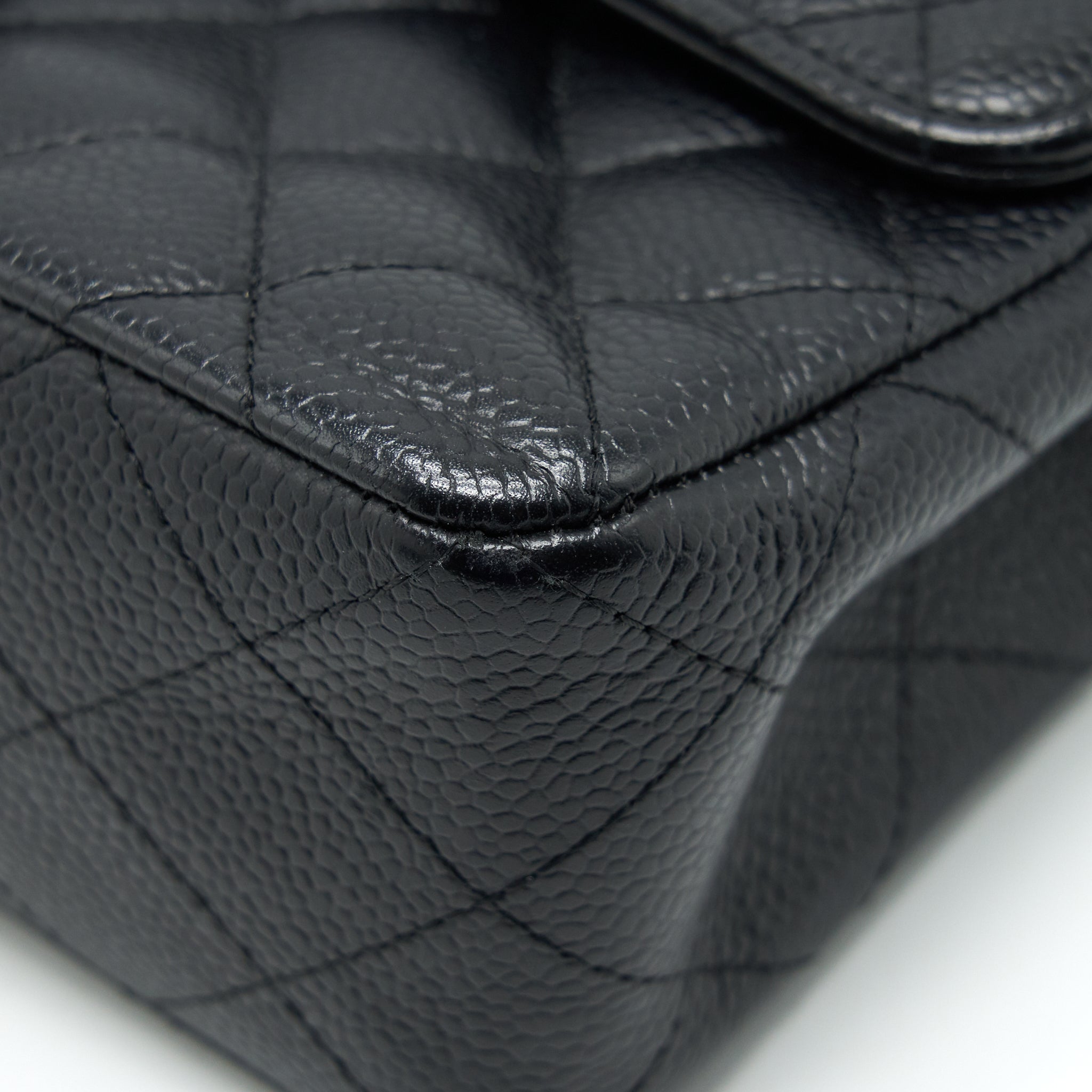 chanel-small-classic-double-flap-bag-black-caviar-shw
