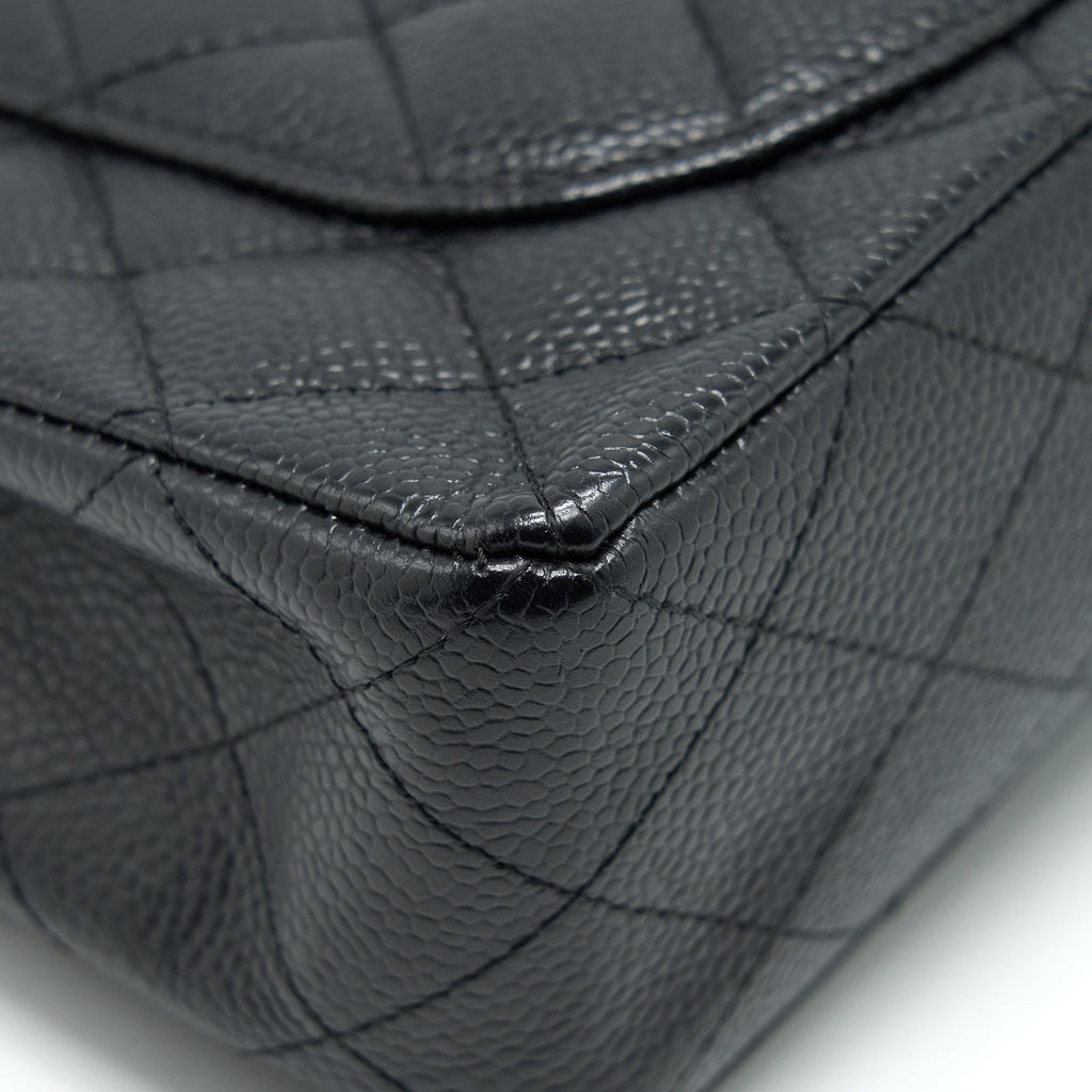 chanel-small-classic-double-flap-bag-black-caviar-shw