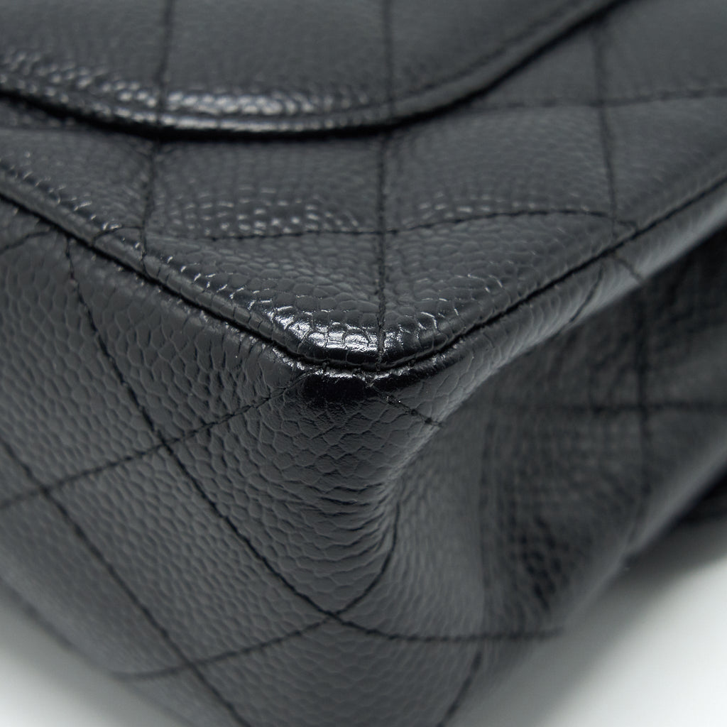 chanel-small-classic-double-flap-bag-black-caviar-shw