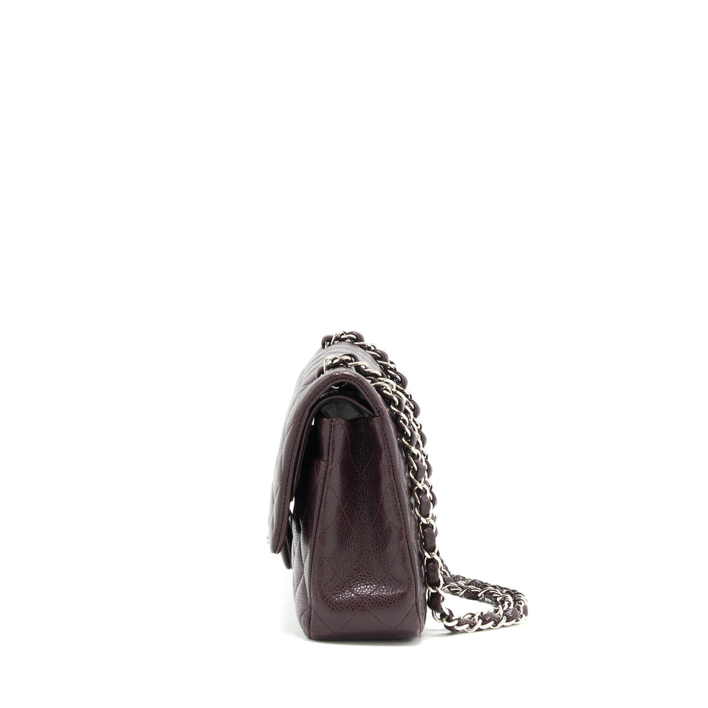 chanel-medium-classic-double-flap-bag-caviar-burgundy-shw