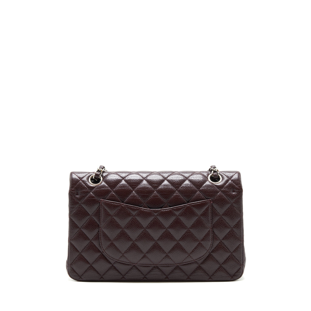 chanel-medium-classic-double-flap-bag-caviar-burgundy-shw