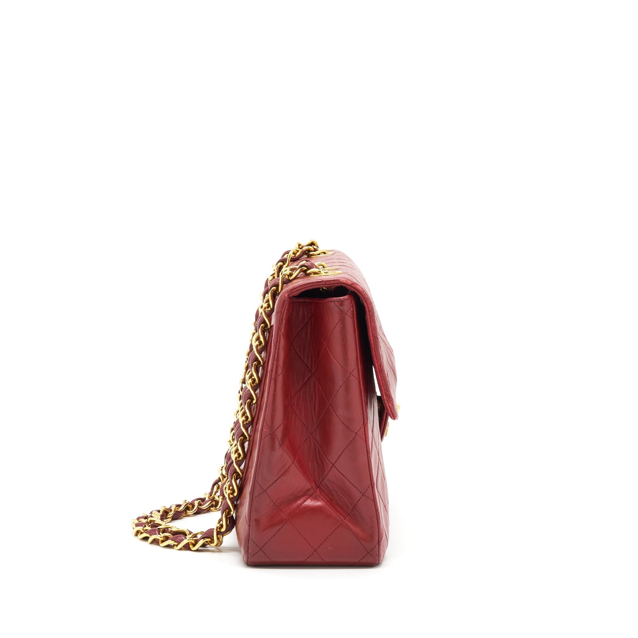 chanel-vintage-maxi-flap-bag-lambskin-red-ghw