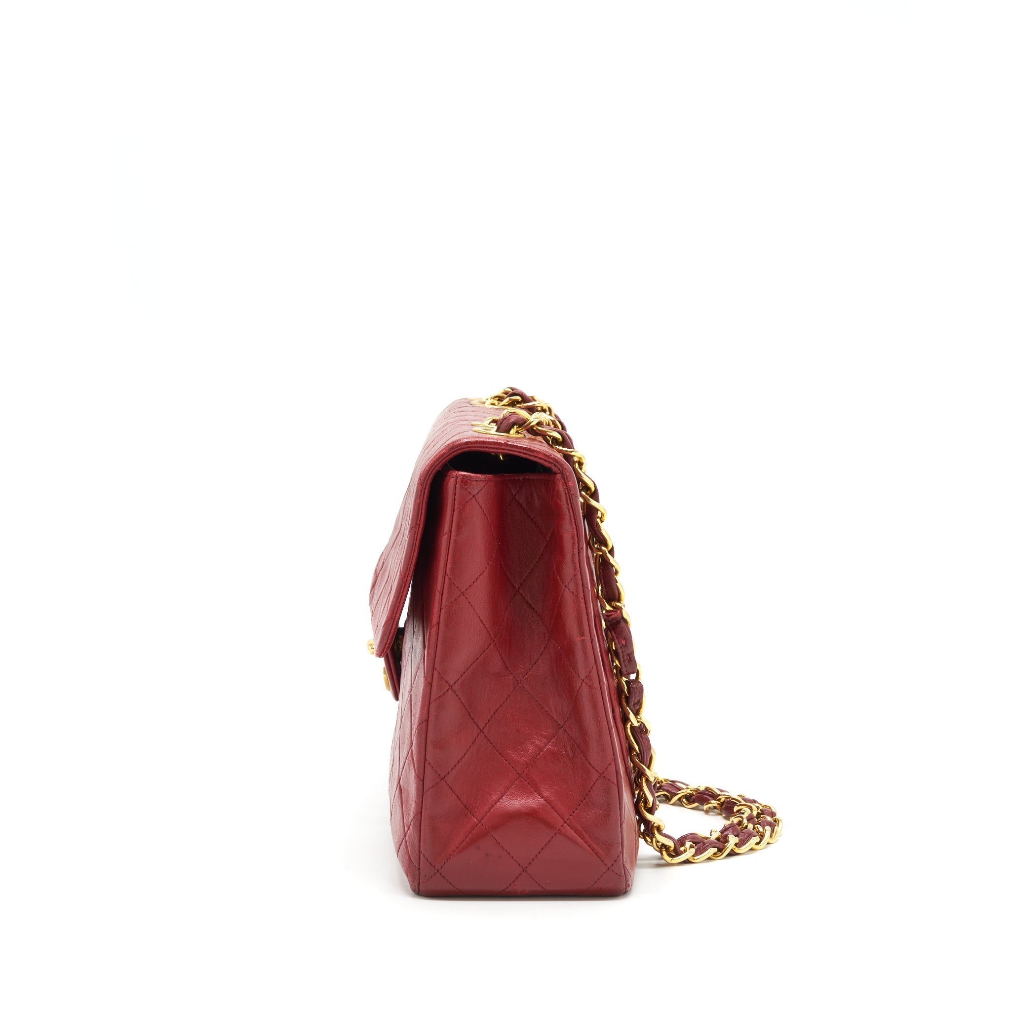 chanel-vintage-maxi-flap-bag-lambskin-red-ghw