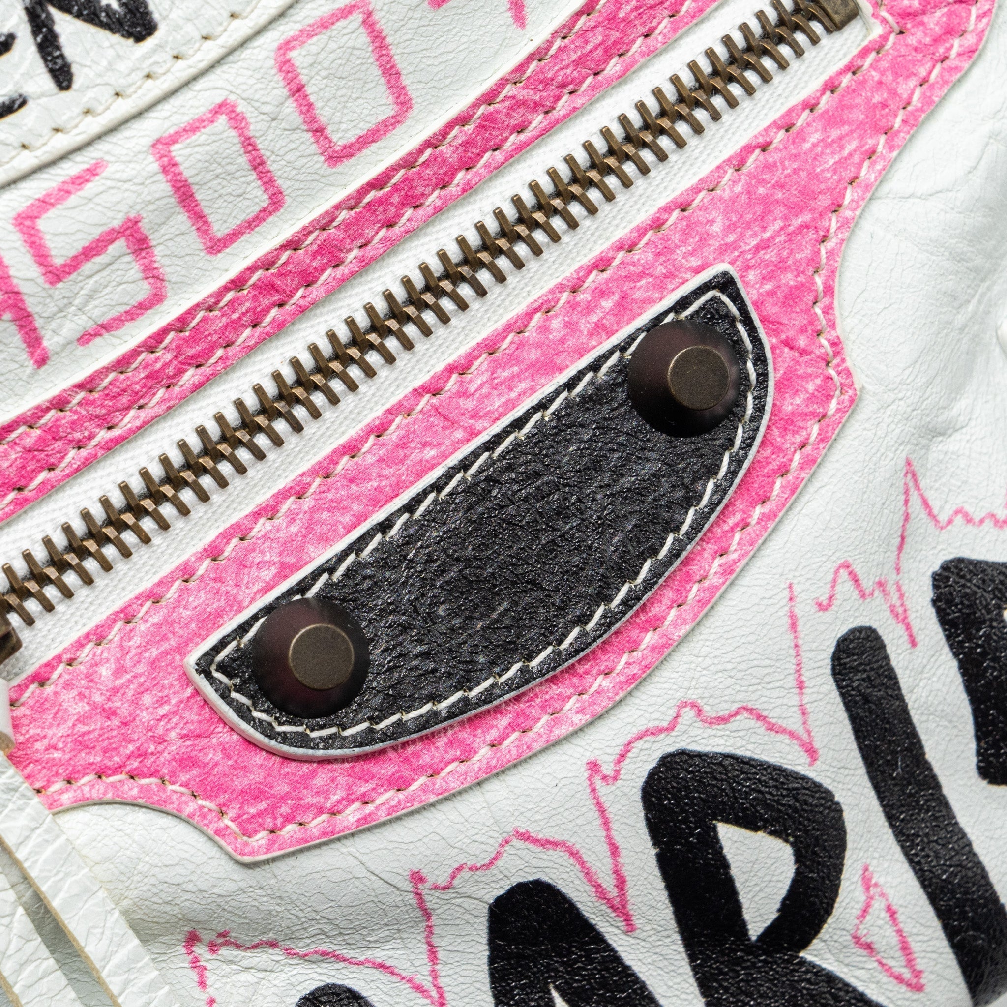 balenciaga-city-graffiti-classic-studs-bag-leather-white-pink-black-with-black-hardware