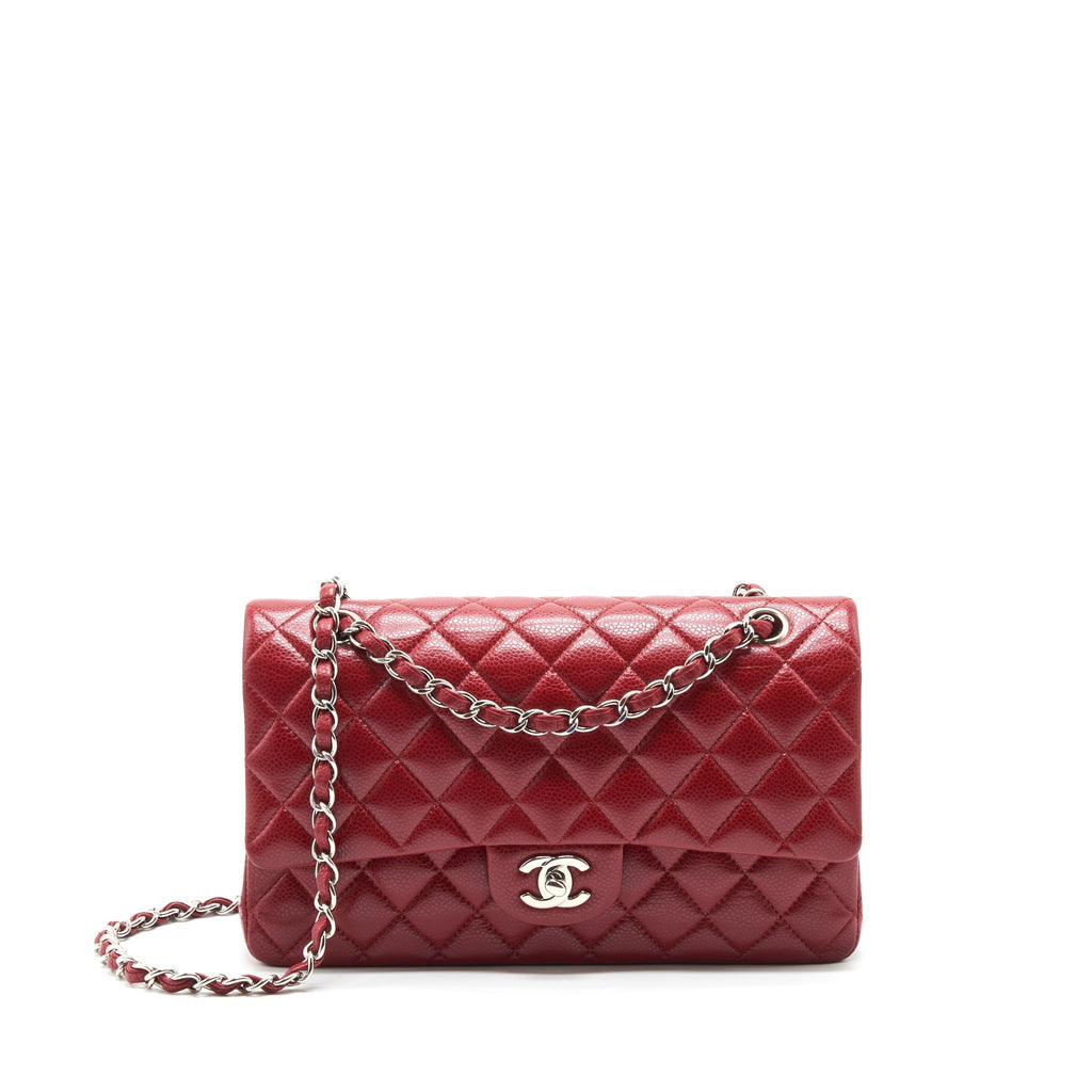 chanel-medium-classic-double-flap-bag-caviar-red-shw