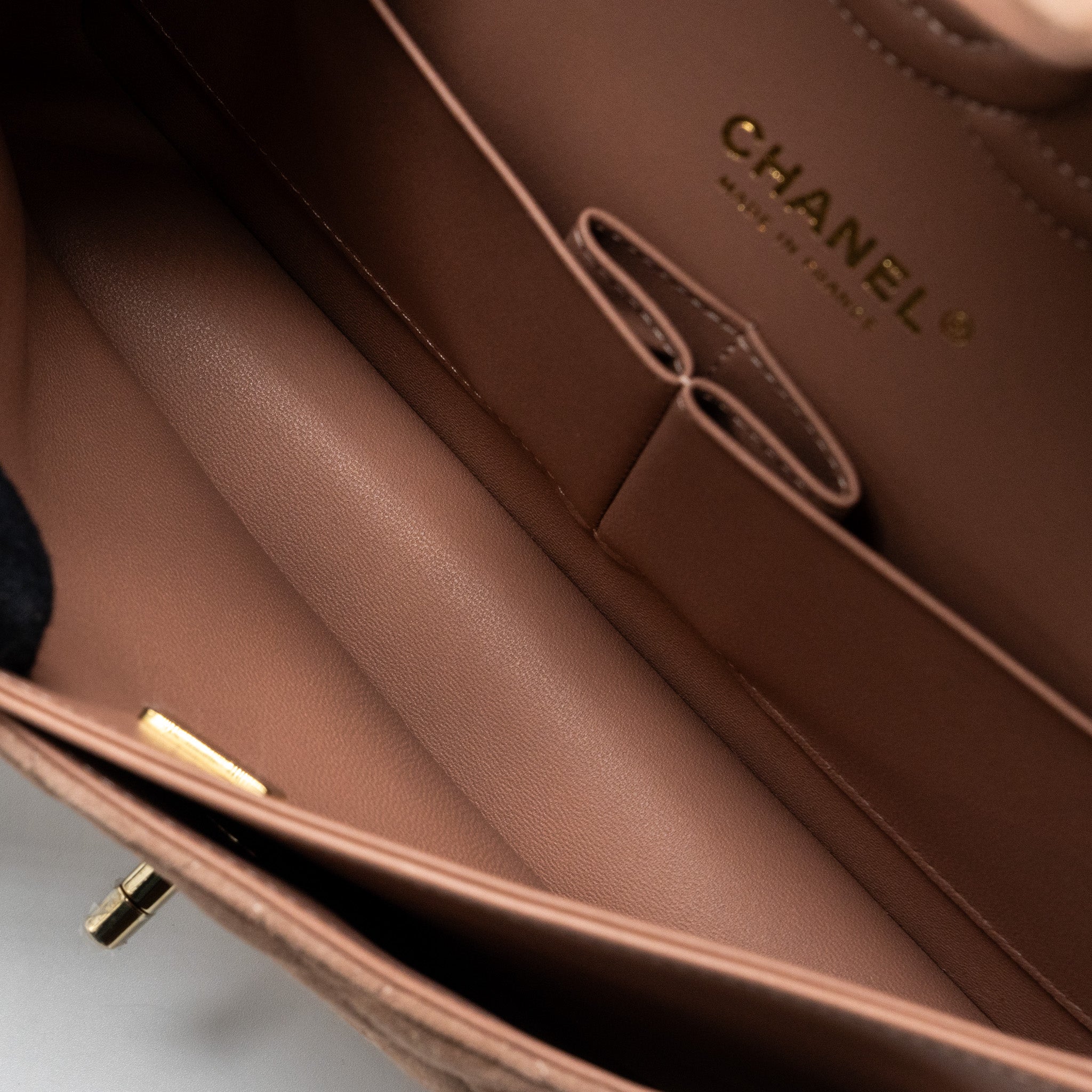 chanel-medium-classic-double-flap-bag-suede-leather-light-brown-lghw-microchip