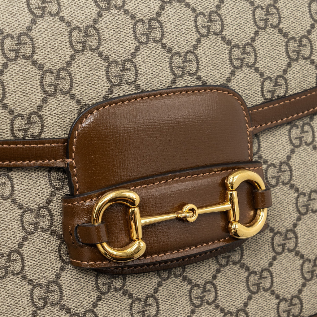gucci-horsebit-1955-shoulder-bag-gg-supreme-canvas-leather-brown-ghw