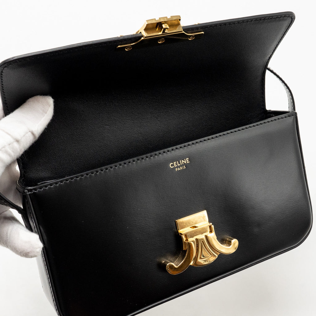 celine-triomphe-shoulder-bag-calfskin-black-ghw-copy
