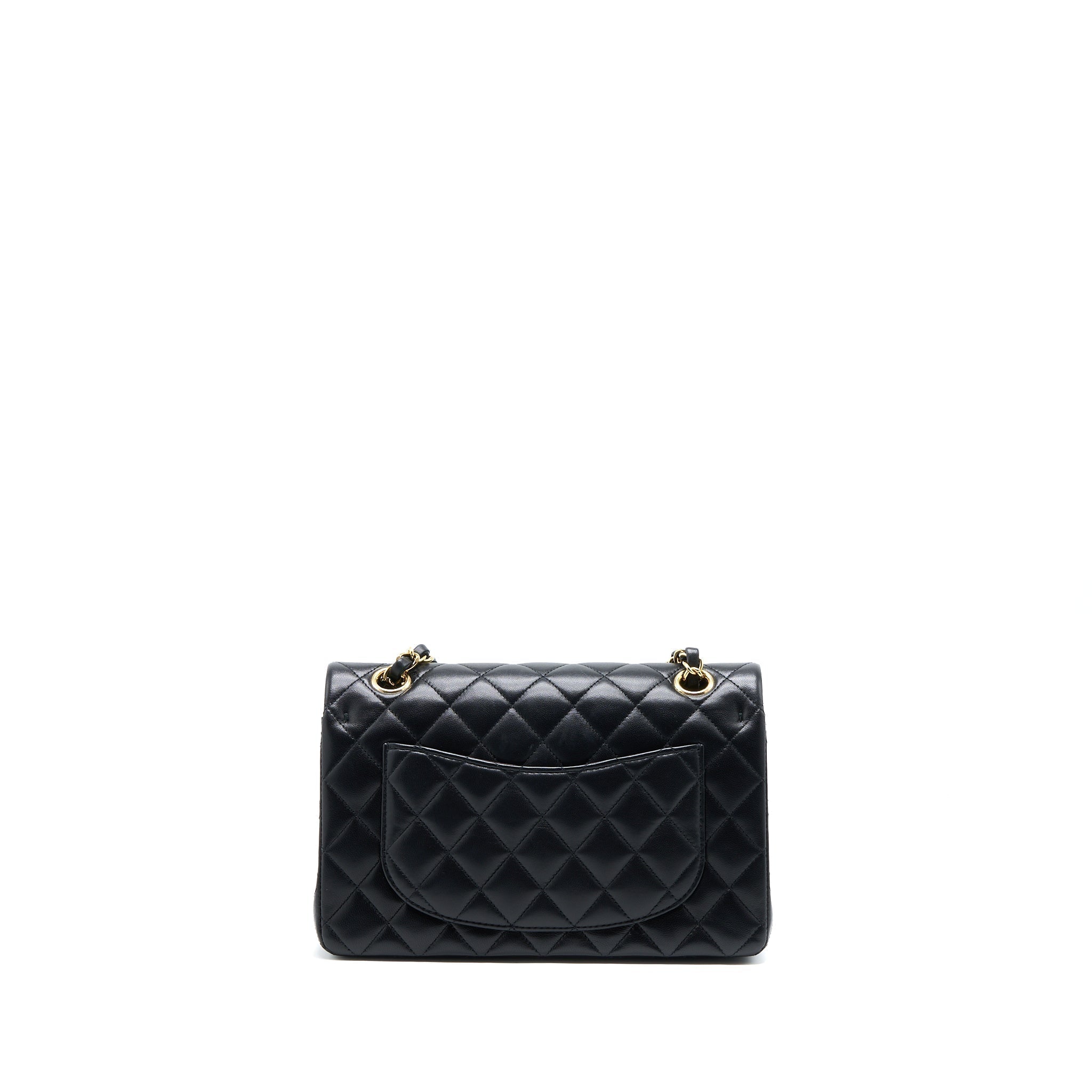 chanel-small-classic-double-flap-bag-lambskin-black-ghw-microchip
