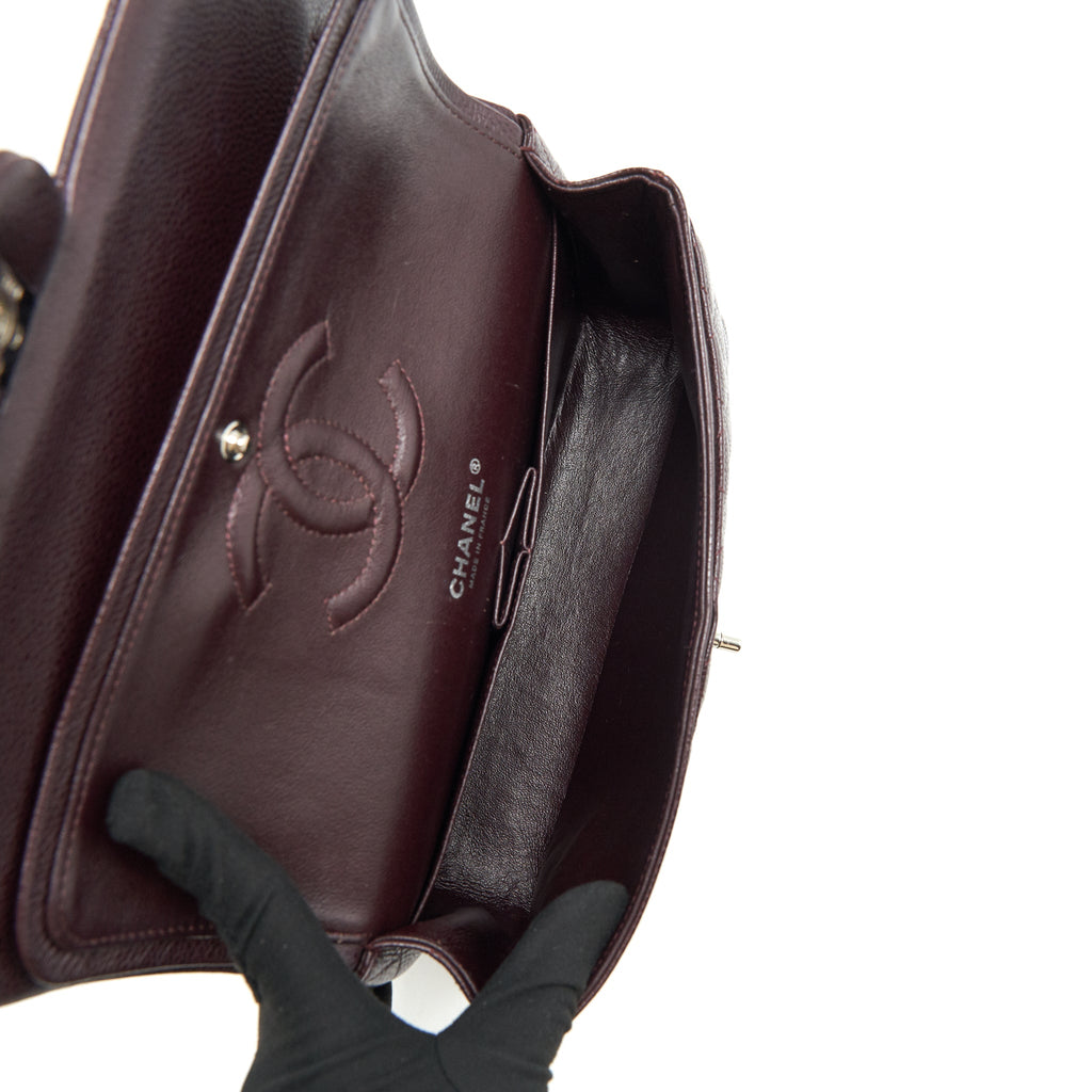 chanel-medium-classic-double-flap-bag-caviar-burgundy-shw