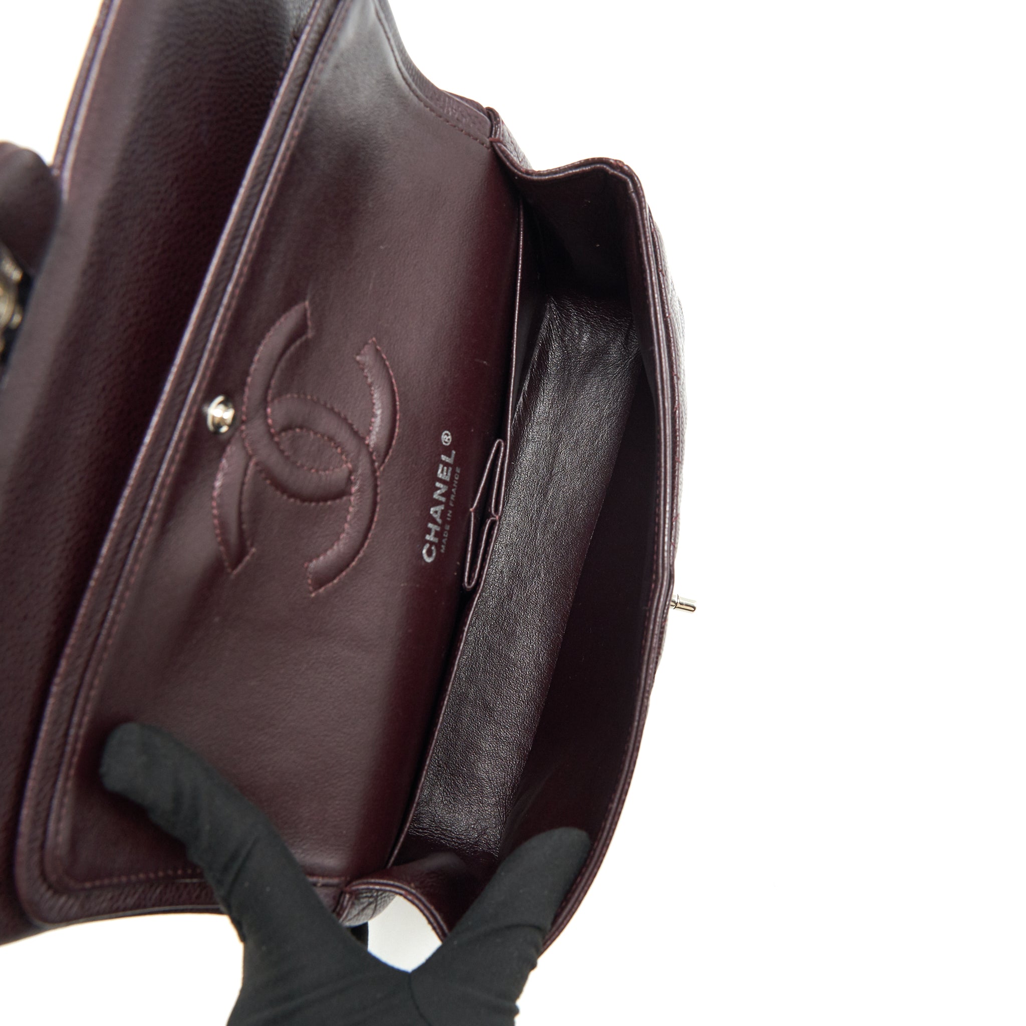 chanel-medium-classic-double-flap-bag-caviar-burgundy-shw