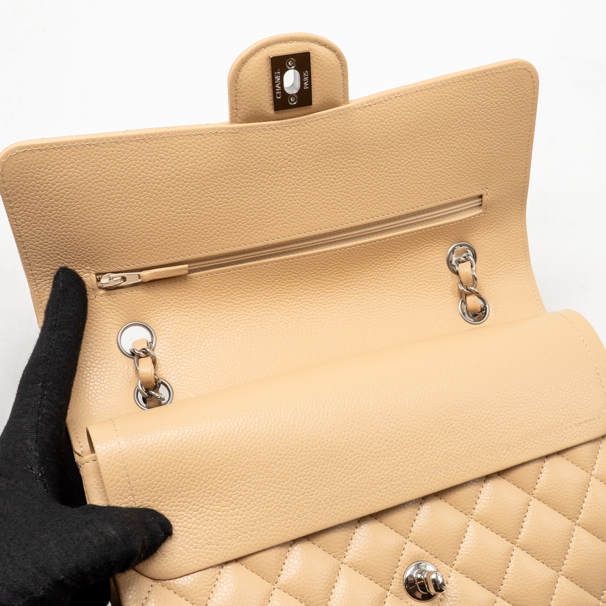 chanel-medium-classic-double-flap-bag-caviar-beige-shw-microchip