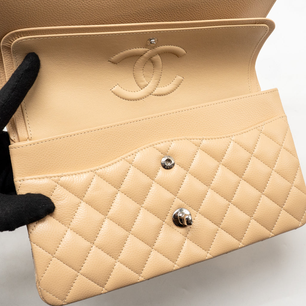 chanel-medium-classic-double-flap-bag-caviar-beige-shw-microchip