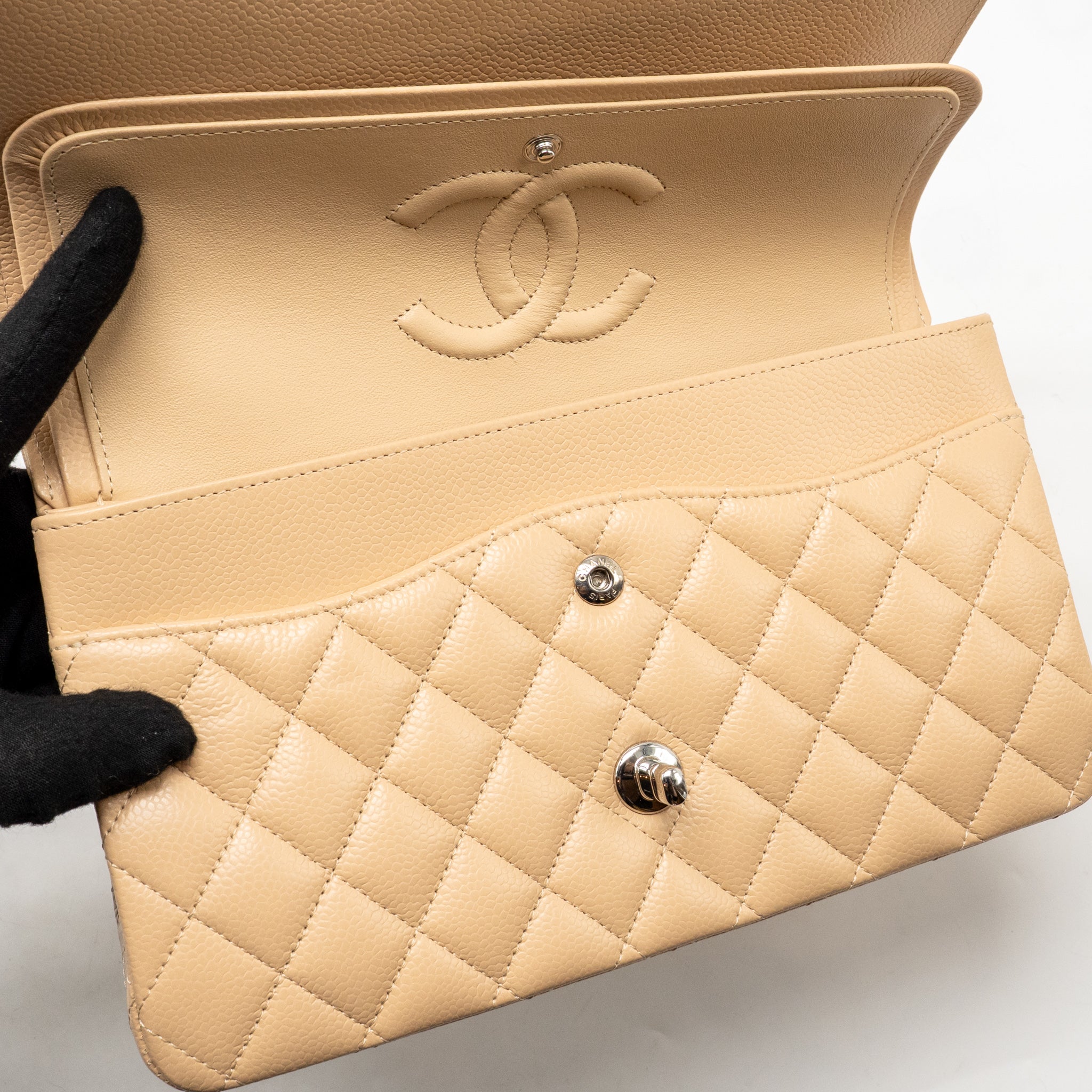 chanel-medium-classic-double-flap-bag-caviar-beige-shw-microchip