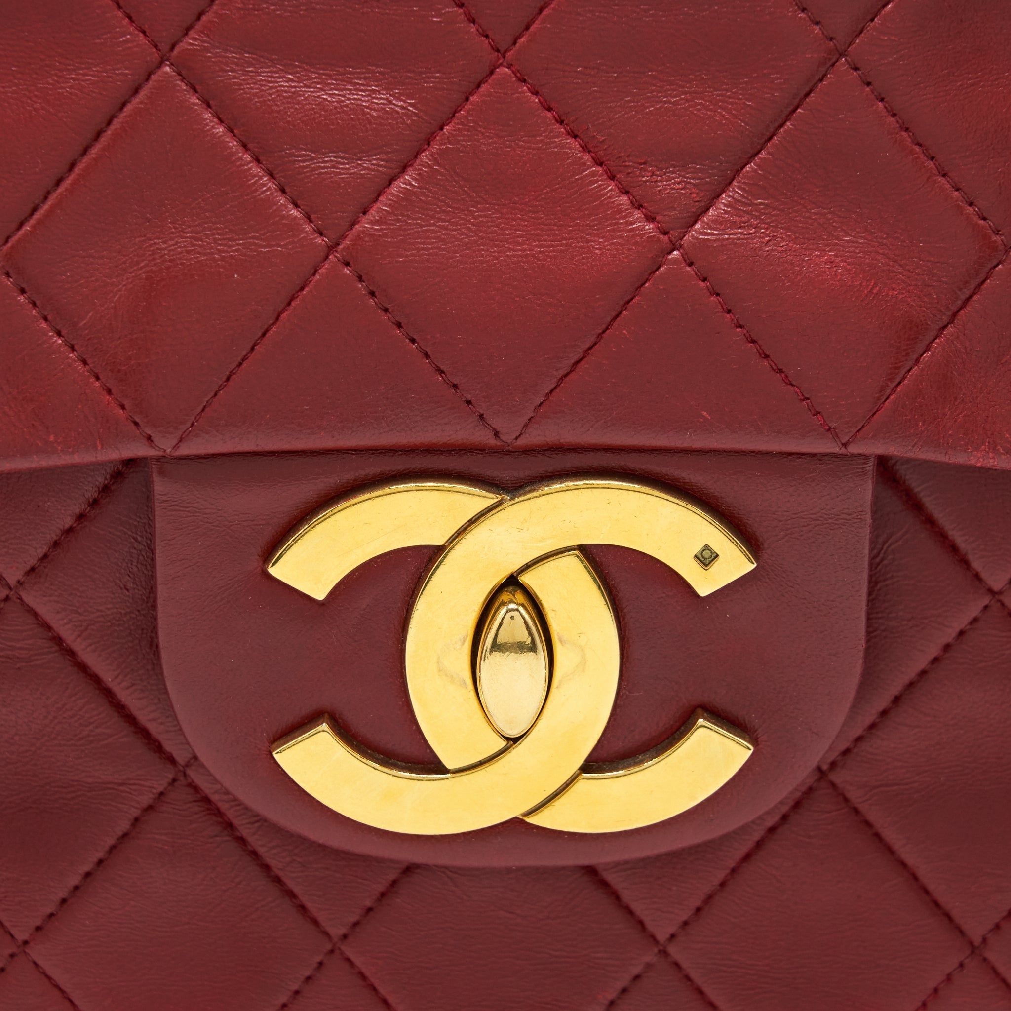 chanel-vintage-maxi-flap-bag-lambskin-red-ghw