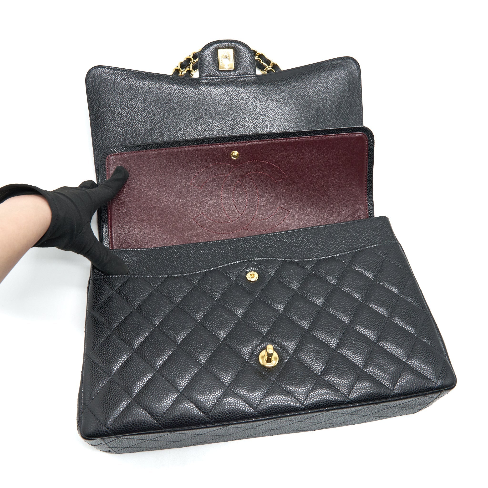 chanel-maxi-classic-double-flap-caviar-black-ghw-serial-21