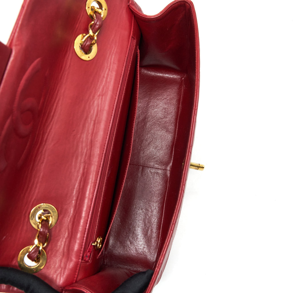 chanel-vintage-maxi-flap-bag-lambskin-red-ghw