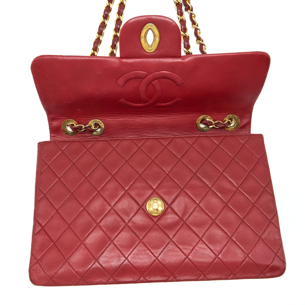 chanel-vintage-maxi-flap-bag-lambskin-red-ghw